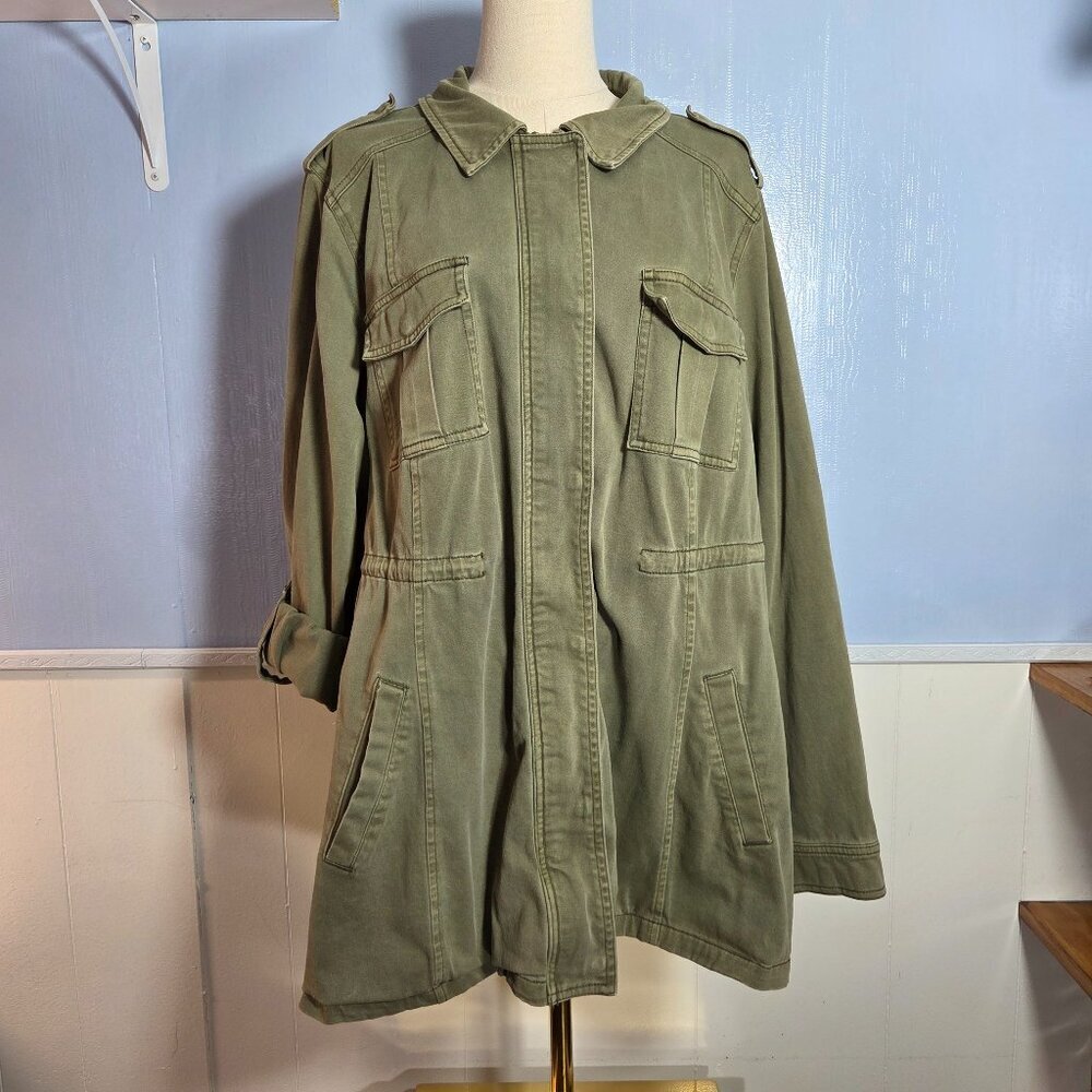 Torrid Size 2 Olive Green Full Zip Casual Lightweight Jacket